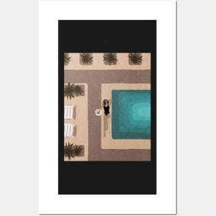 Girl near the swimming pool, Summer time Posters and Art